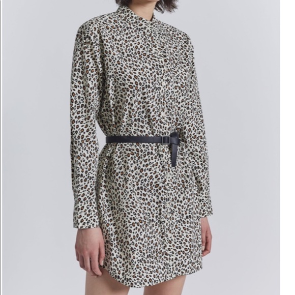 Current Elliott Billie Leopard print shirt Dress - Picture 4 of 4